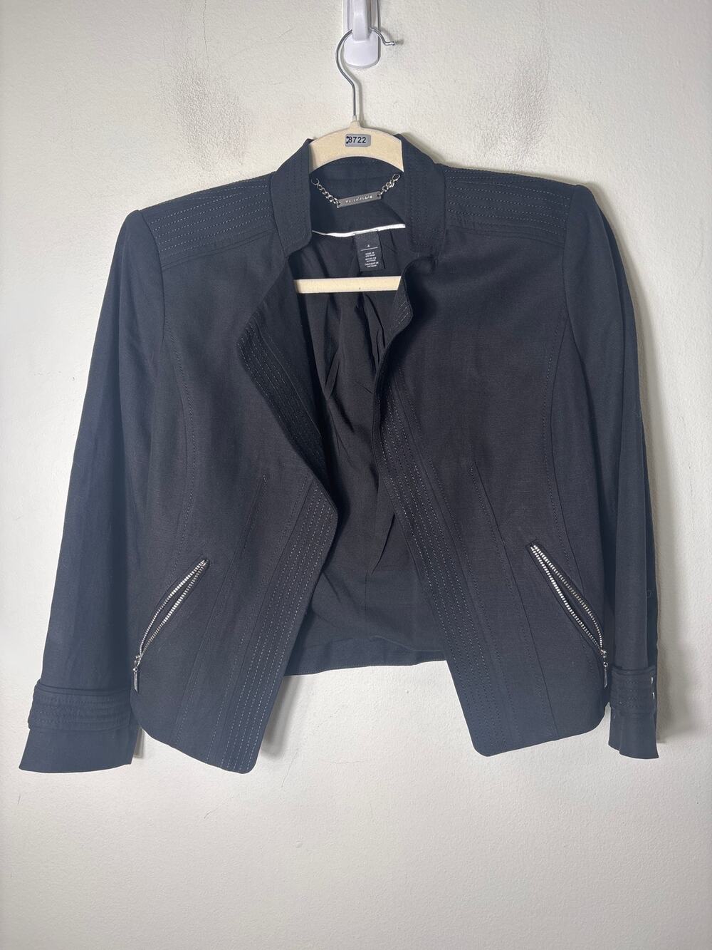 White House Black Market Long Sleeve Moto Jacket Sz 4